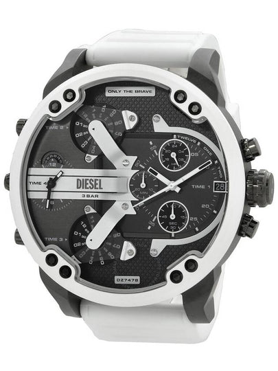 Mr. Daddy 2.0 White Silicone Strap Watch Black - DIESEL - BALAAN 2