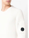 Men's Lens Detail Crew Neck Knit Top White - CP COMPANY - BALAAN 3