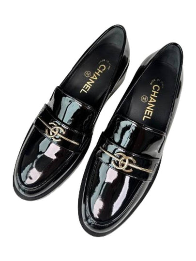 CC Logo Leather Loafers Black - CHANEL - BALAAN 2