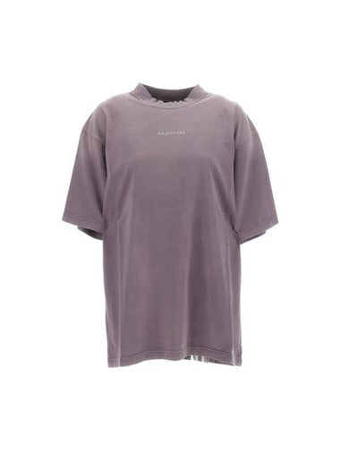 New Back Medium Fit Short Sleeve T-Shirt Purple - BALENCIAGA - BALAAN 1