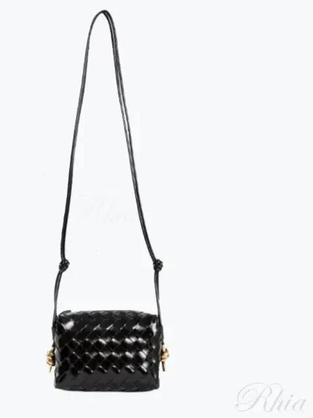 Intrecciato Loop Camera Mini Shoulder Bag Black - BOTTEGA VENETA - BALAAN 2