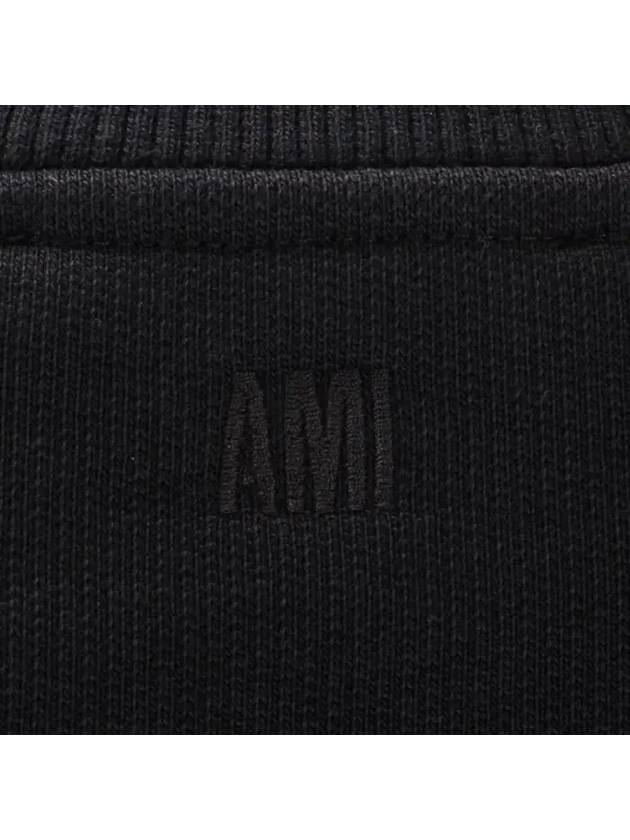 Small Heart Logo Sweatshirt Black - AMI - BALAAN 5