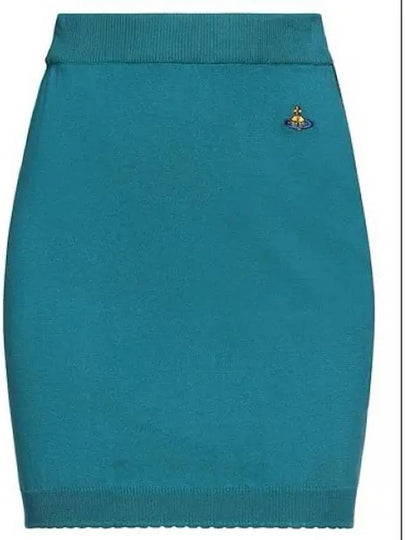 Women's ORB Logo Knit Bea Mini H Line Skirt Blue - VIVIENNE WESTWOOD - BALAAN 2