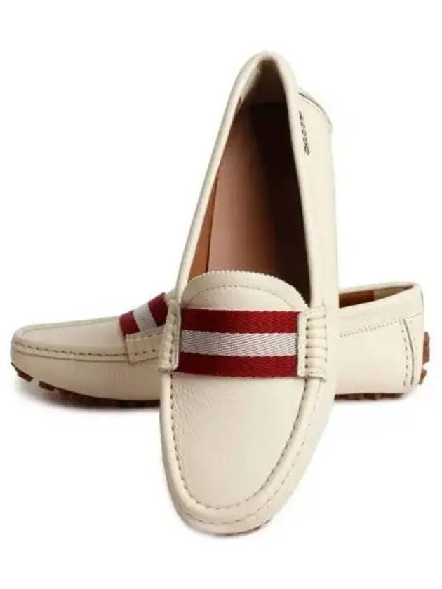 Leather Logo Driving Shoes White - BALLY - BALAAN 2