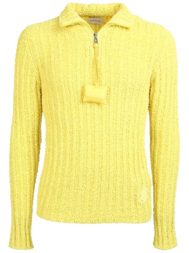 Half Zip-Up Knit Top Yellow - MONCLER - BALAAN 2