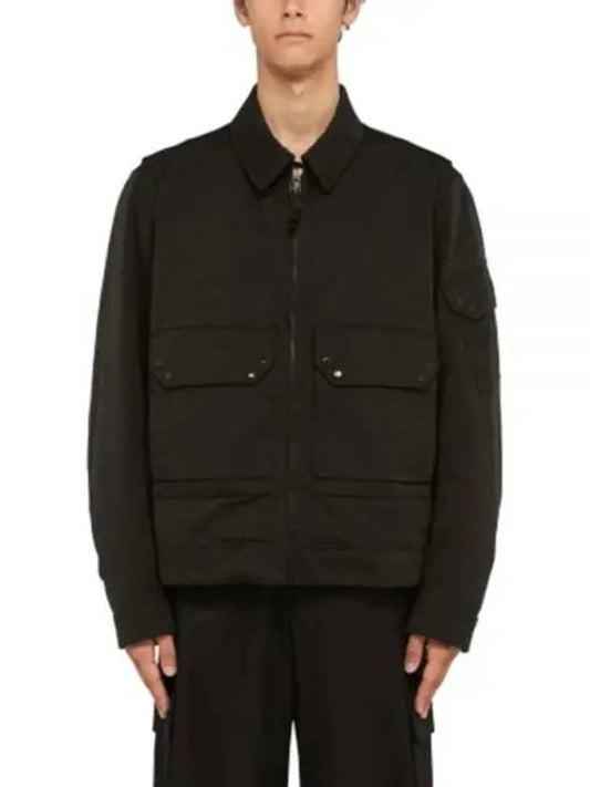 Aviator Flap Pocket Zip-up Jacket Black - TEN C - BALAAN 2