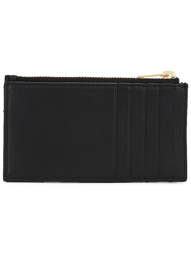 Monogram Logo Plaque Zip-Up Card Wallet Black - SAINT LAURENT - BALAAN 4