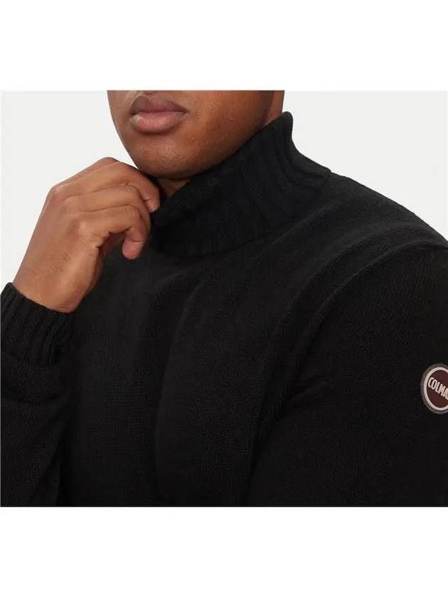 Le Pal logo patch cashmere blend turtleneck sweater black - COLMAR - BALAAN 7