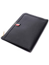 Mini Pebble Leather Gusset Clutch Bag Black - THOM BROWNE - BALAAN 6