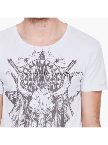 Men's Pearl Buffalo Printing Short Sleeve TShirt S2HJ601I808 - BALMAIN - BALAAN 1