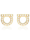 Gancini Pearl Earrings Gold - SALVATORE FERRAGAMO - BALAAN 3