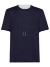 Double Layer Crew Neck Cotton Silk Short Sleeve T-Shirt Dark Blue - BRUNELLO CUCINELLI - BALAAN 2