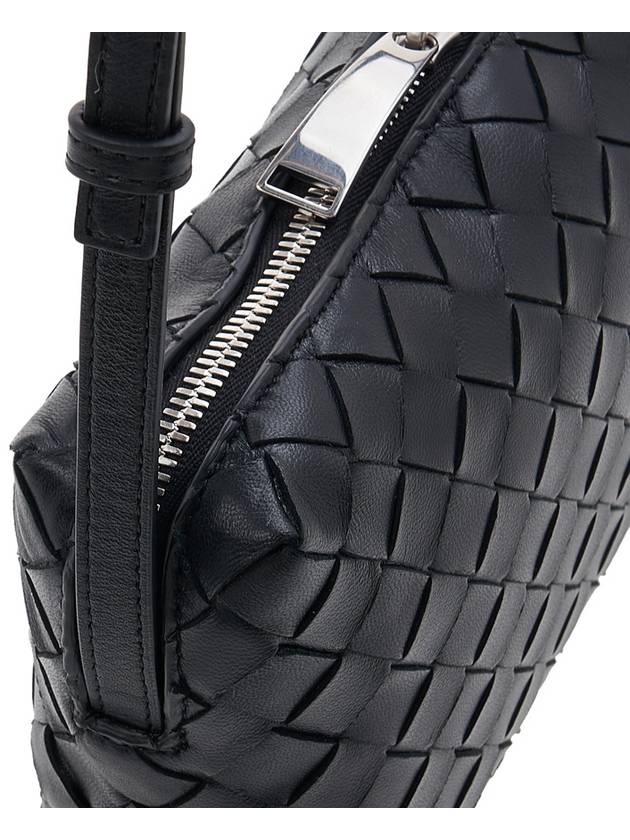 Intrecciato Leather Mini Cross Bag Black - BOTTEGA VENETA - BALAAN 9