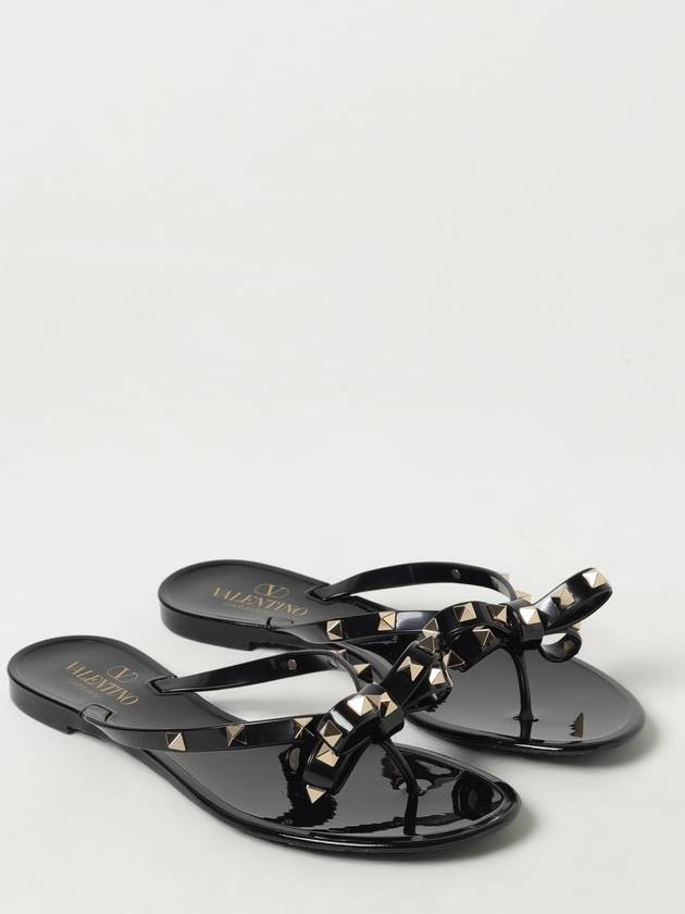 Rubber Rockstud Flip Flops Black - VALENTINO - BALAAN 3