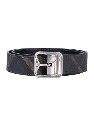 Check Pattern Buckle Leather Belt Blue - BURBERRY - BALAAN 1