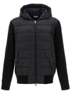 Quilted Wool Cardigan Black - MONCLER - BALAAN 2