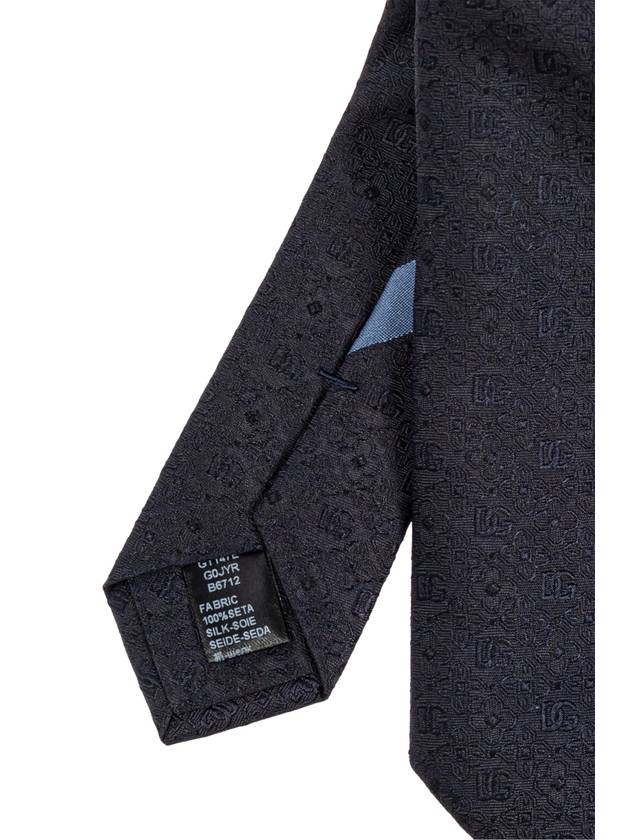 Dolce & Gabbana Silk Tie With Monogram, Men's, Black - DOLCE&GABBANA - BALAAN 4