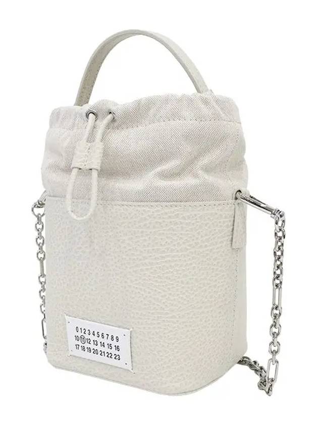 5AC Number Logo Texture Leather Bucket Bag Grey - MAISON MARGIELA - BALAAN 5