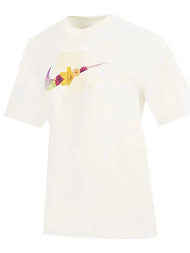 Sportswear Flower Short Sleeve T-Shirt White - NIKE - BALAAN 3