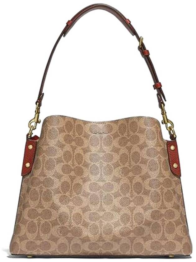 Willow Signature Canvas Shoulder Bag Brown - COACH - BALAAN 3