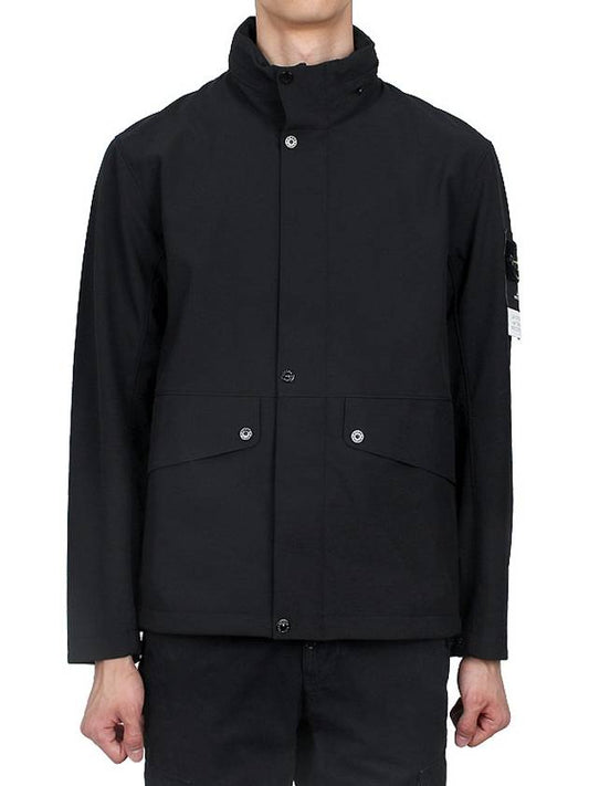 Logo Light Soft Shell Jacket Black - STONE ISLAND - BALAAN 2