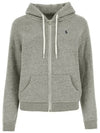 Pony Embroidery Cotton Zip-up Hoodie Grey - POLO RALPH LAUREN - BALAAN 3