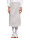 Women's Seersucker Lowride Mid Calf Pencil Skirt Medium Grey - THOM BROWNE - BALAAN 3