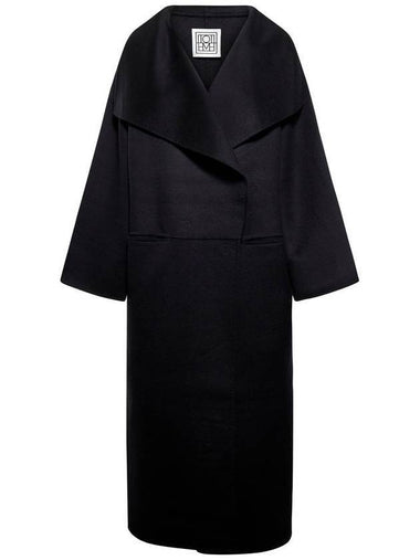 Signature Wool Cashmere Single Coat Black - TOTEME - BALAAN 1