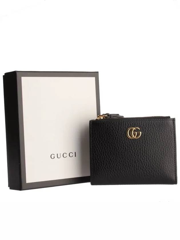 GG Gold Hardware Marmont Leather Zipper Bi-fold Wallet Black - GUCCI - BALAAN 4