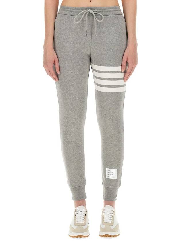 Women's Engineer 4 Bar Cotton Loopback Knit Track Pants Grey - THOM BROWNE - BALAAN 2