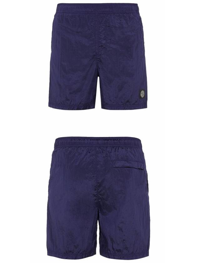 Men's Logo Patch Nylon Metal Swim Shorts Royal Blue - STONE ISLAND - BALAAN 5