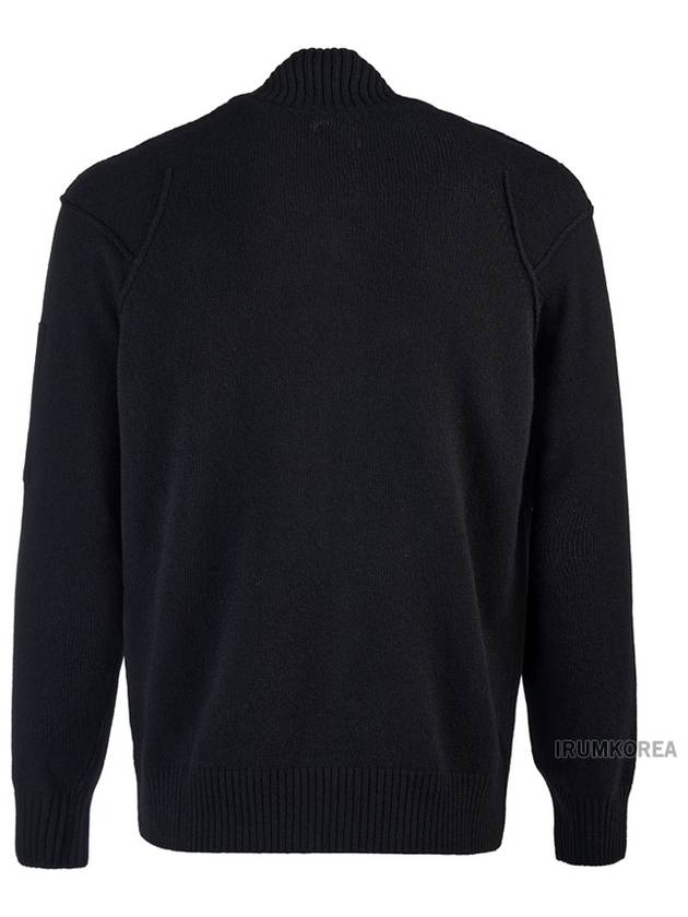 Lambswool GRS Zipped Cardigan Black - CP COMPANY - BALAAN 4