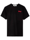 Double Heart Wappen T Shirt Black AX T226 051 1 - COMME DES GARCONS - BALAAN 2