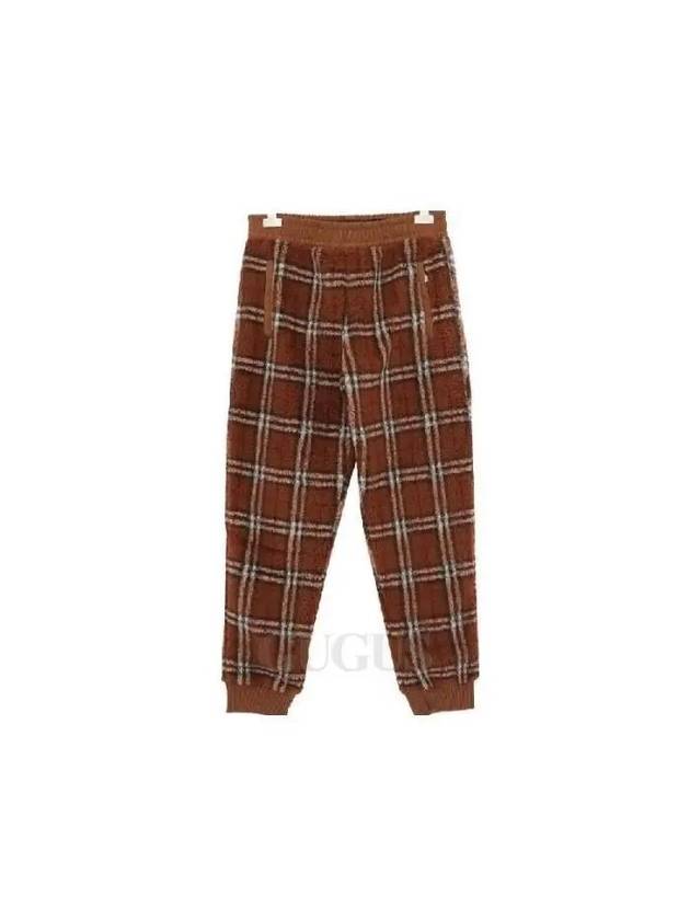 Check Fleece Track Pants Brown - BURBERRY - BALAAN 2