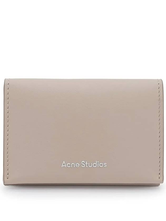 Folded Leather Card Wallet Taupe Beige - ACNE STUDIOS - BALAAN 2