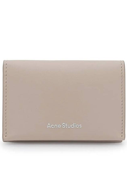 Folded Leather Card Wallet Taupe Beige - ACNE STUDIOS - BALAAN 2