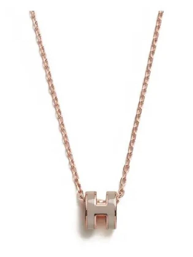 Mini Pop H Pendant Rose Gold & Marron Glace - HERMES - BALAAN 3