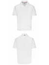 Side Slit Three Stripe Tab Short Sleeve Polo Shirt White - THOM BROWNE - BALAAN 5