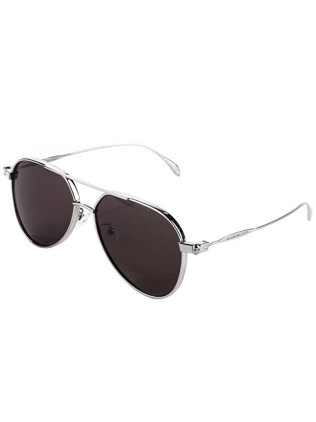 Eyewear Engraved Logo Pilot Frame Sunglasses Grey - ALEXANDER MCQUEEN - BALAAN 2