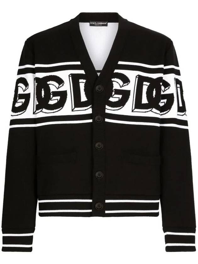 logo intarsia V-neck cardigan GXV13TJFMAT - DOLCE&GABBANA - BALAAN 2