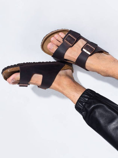 Birkenstock ‘Arizona BS’ Slides, Men's, Brown - BIRKENSTOCK - BALAAN 2