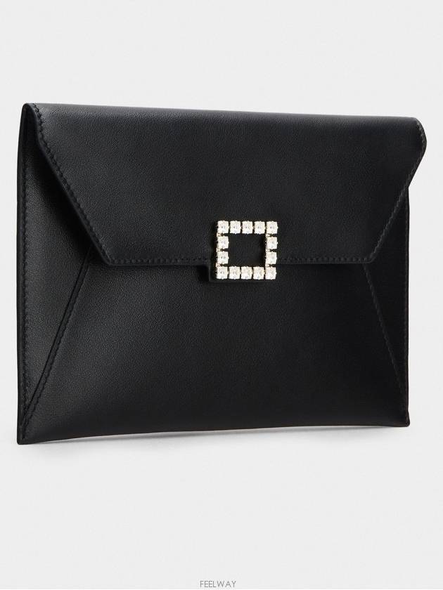 Buckle Envelope Small Clutch Bag Black - ROGER VIVIER - BALAAN.