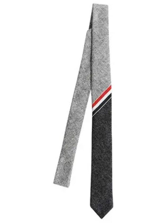 Three Stripes Two-Tone Wool Tie Grey - THOM BROWNE - BALAAN 2