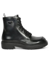 Brushed leather ankle boots black - PRADA - BALAAN 2