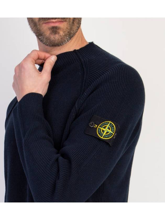 Wappen Patch Crew Neck Knit Top Black - STONE ISLAND - BALAAN 4