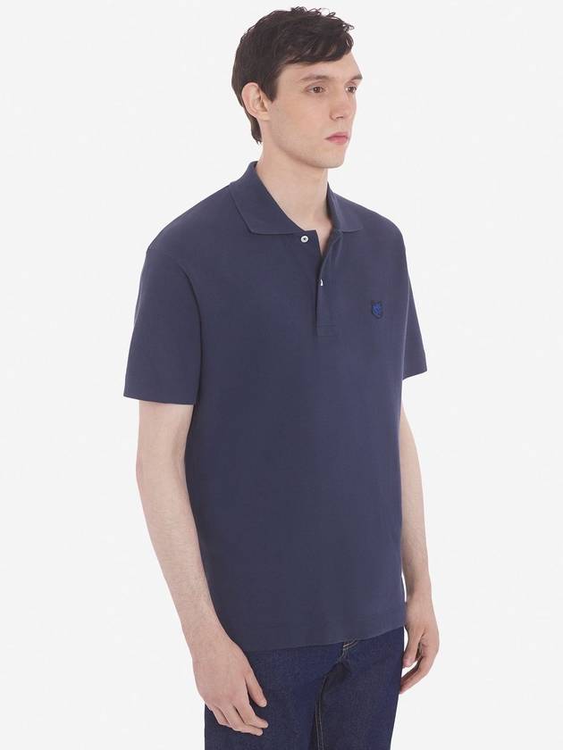 Bold Fox Head Patch Comfort Short Sleeve Polo Shirt Ink Blue - MAISON KITSUNE - BALAAN 4