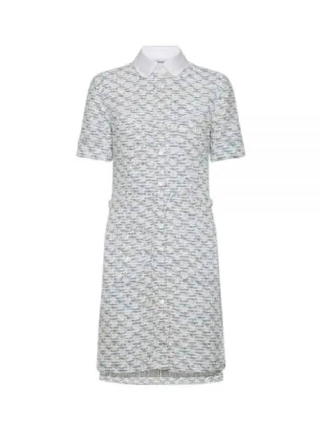 Sequin Tweed Patch Pocket Short Dress Grey - THOM BROWNE - BALAAN 2