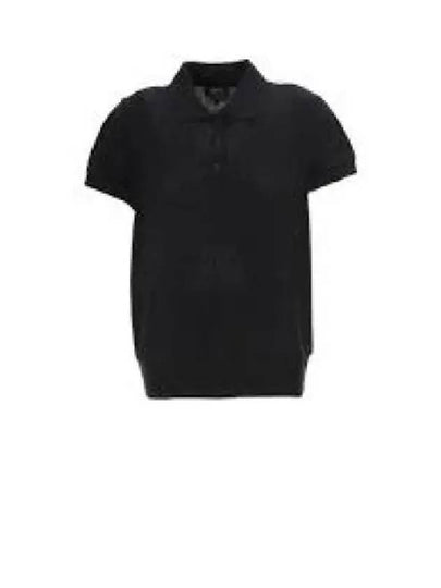 Knit Short Sleeve Polo Shirt Black - A.P.C. - BALAAN 2