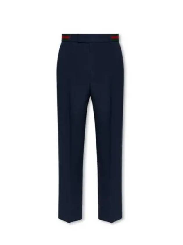 Fluid Drill Web Detail Straight Pants Navy - GUCCI - BALAAN 2