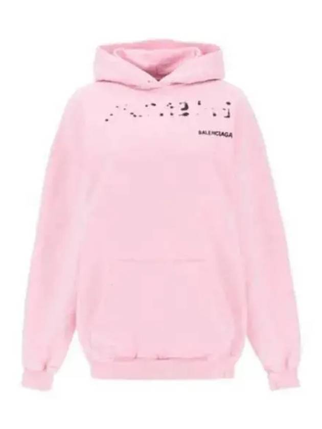 Logo Oversized Cotton Hoodie Pink - BALENCIAGA - BALAAN 2